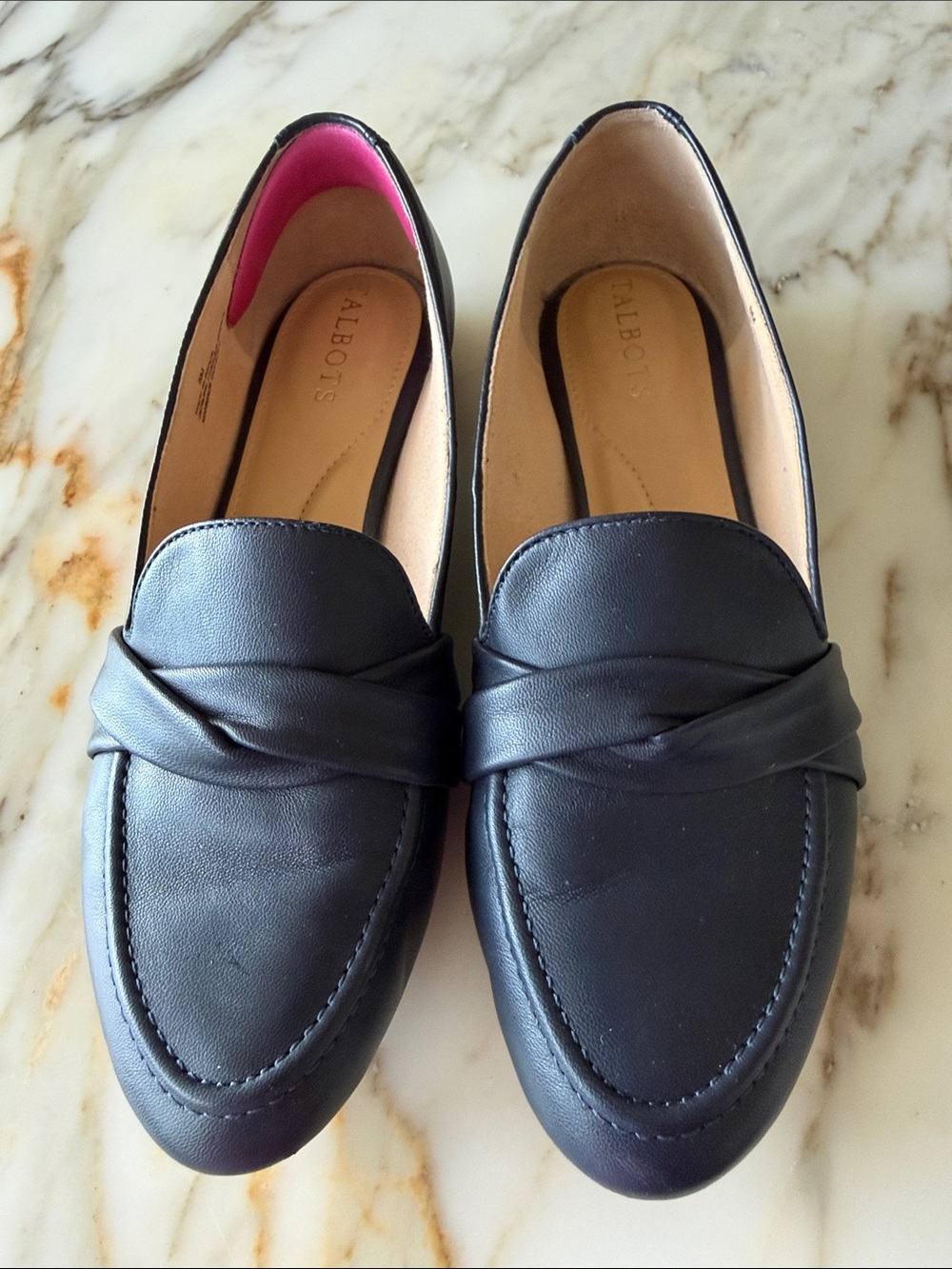 Talbots navy blue loafers
